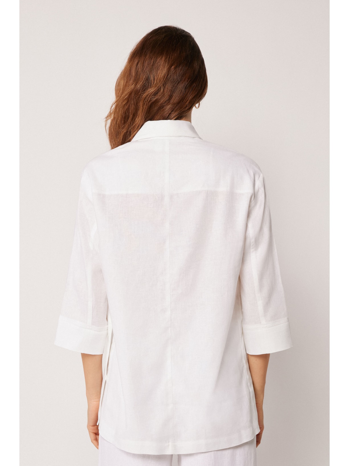 Blazer Em Linho e Viscose Branco Calzedonia