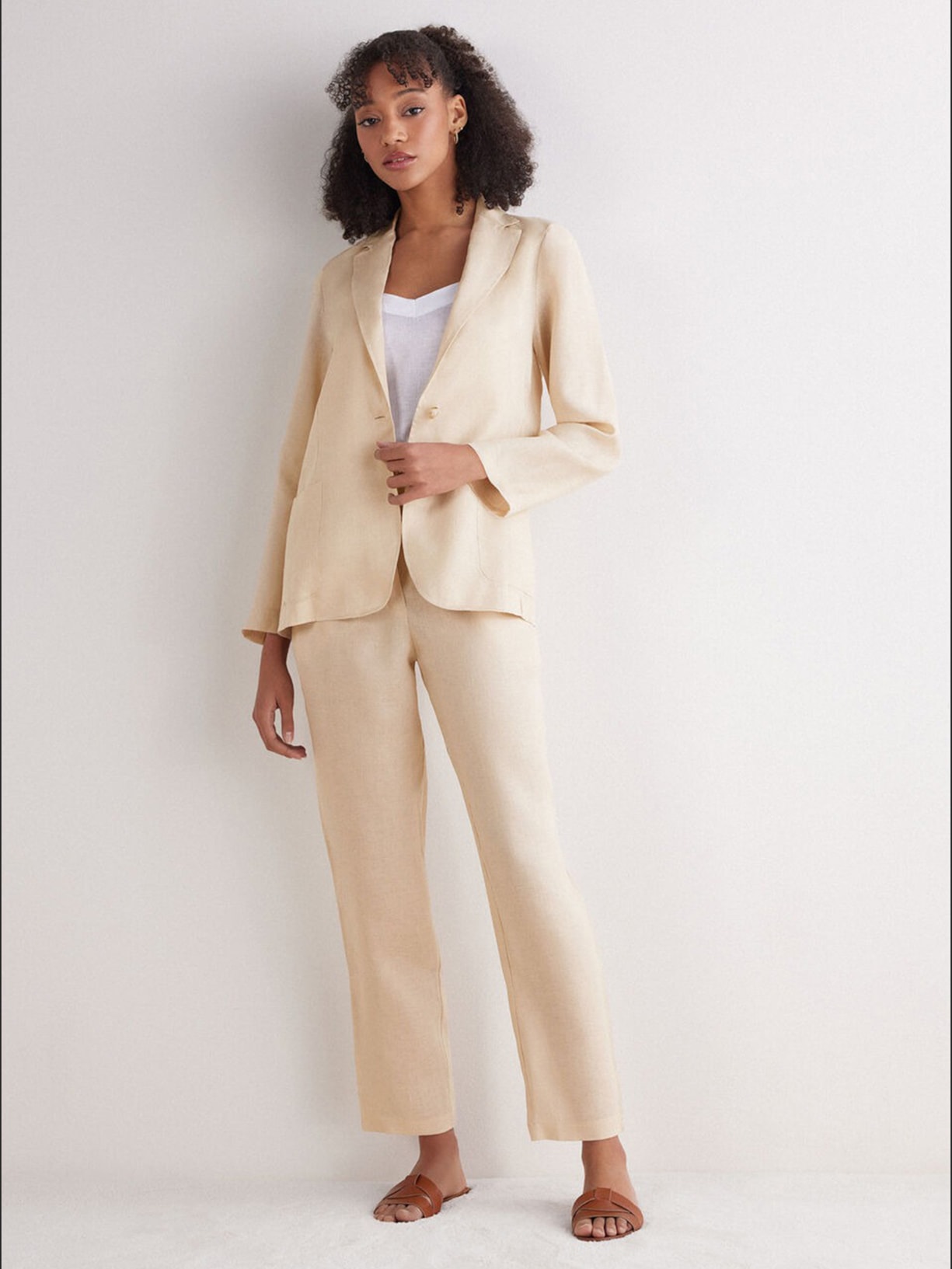 Blazer Em Linho Linho The Pure Linen Bege Intimissimi
