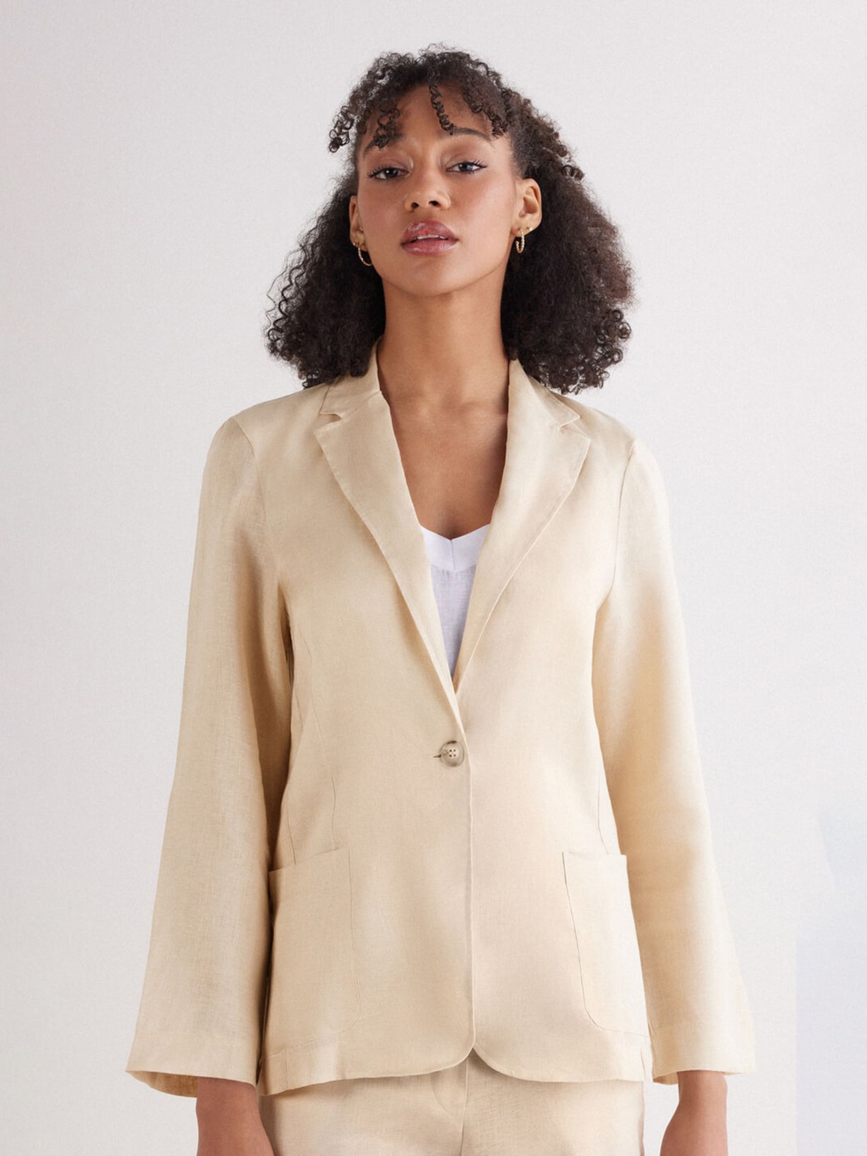 Blazer Em Linho Linho The Pure Linen Bege Intimissimi