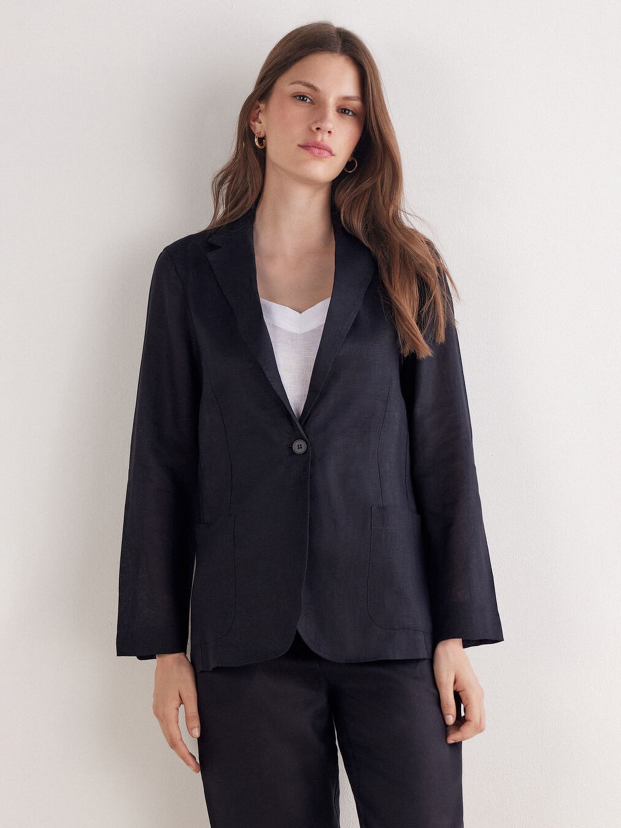 Blazer Em Linho Linho The Pure Linen Preto Intimissimi