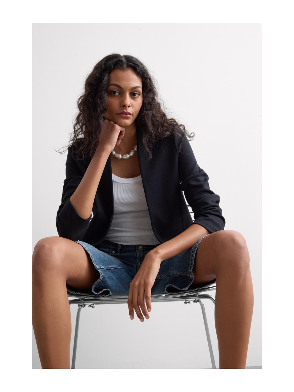 Blazer Estruturado Em Algodão Preto Intimissimi
