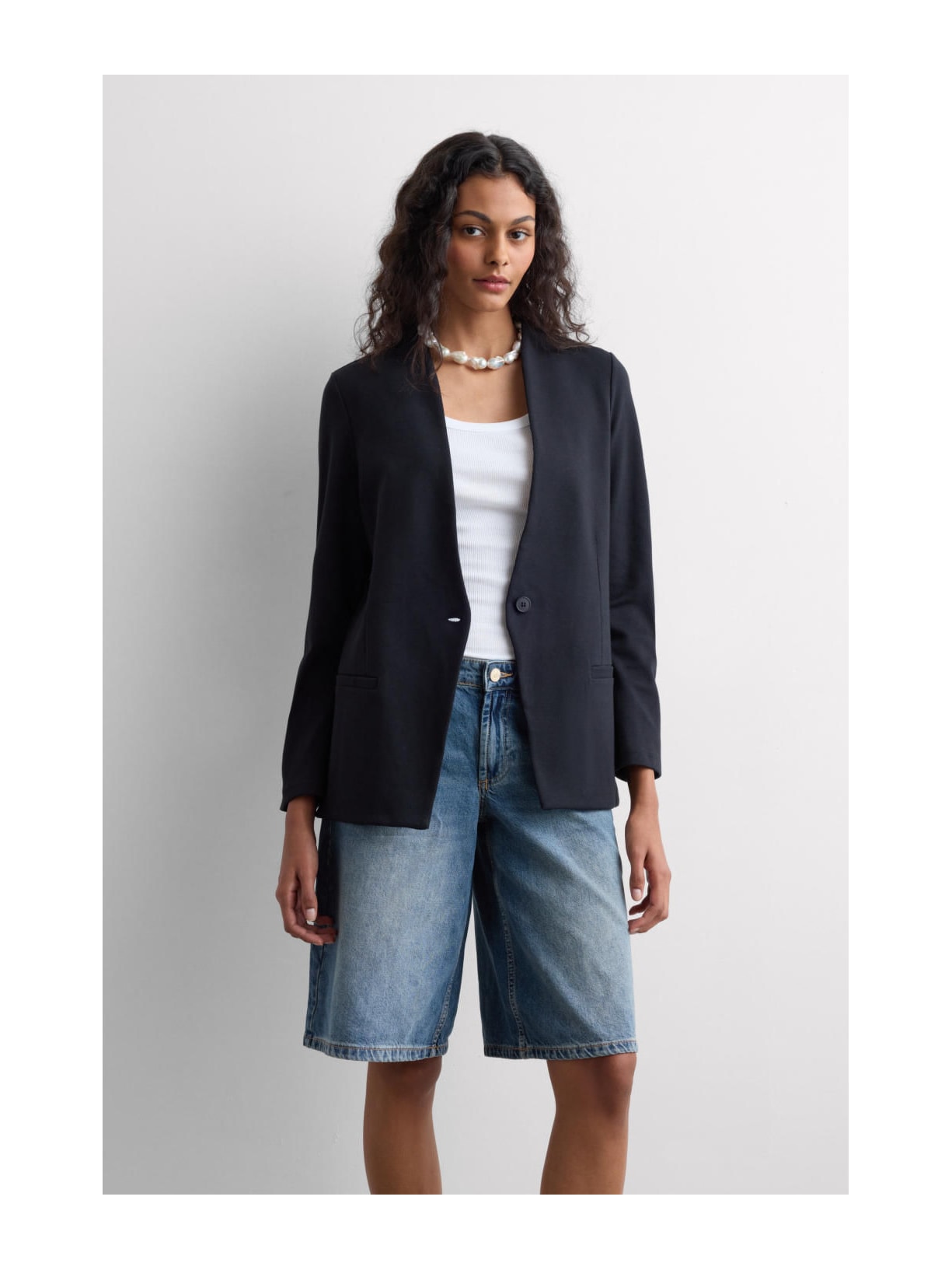 Blazer Estruturado Em Algodão Preto Intimissimi
