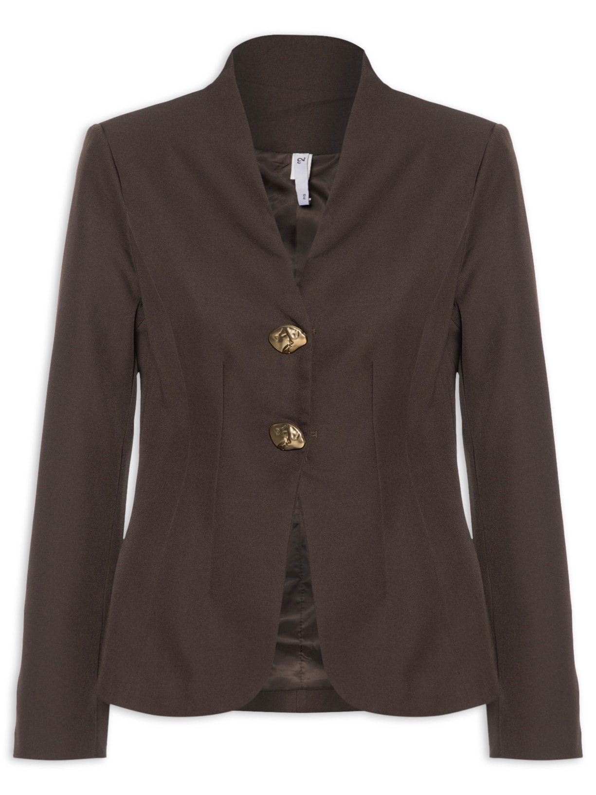 Blazer Feminino Acinturado Alfaiataria Marrom '2Essential