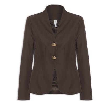 Blazer Feminino Acinturado Alfaiataria - Marrom
