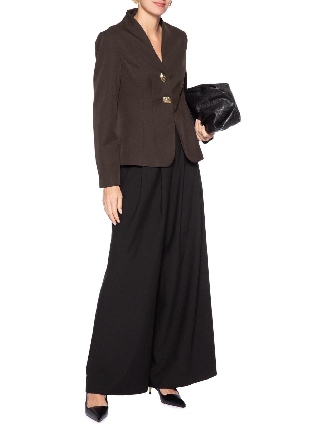 Blazer Feminino Acinturado Alfaiataria Marrom '2Essential