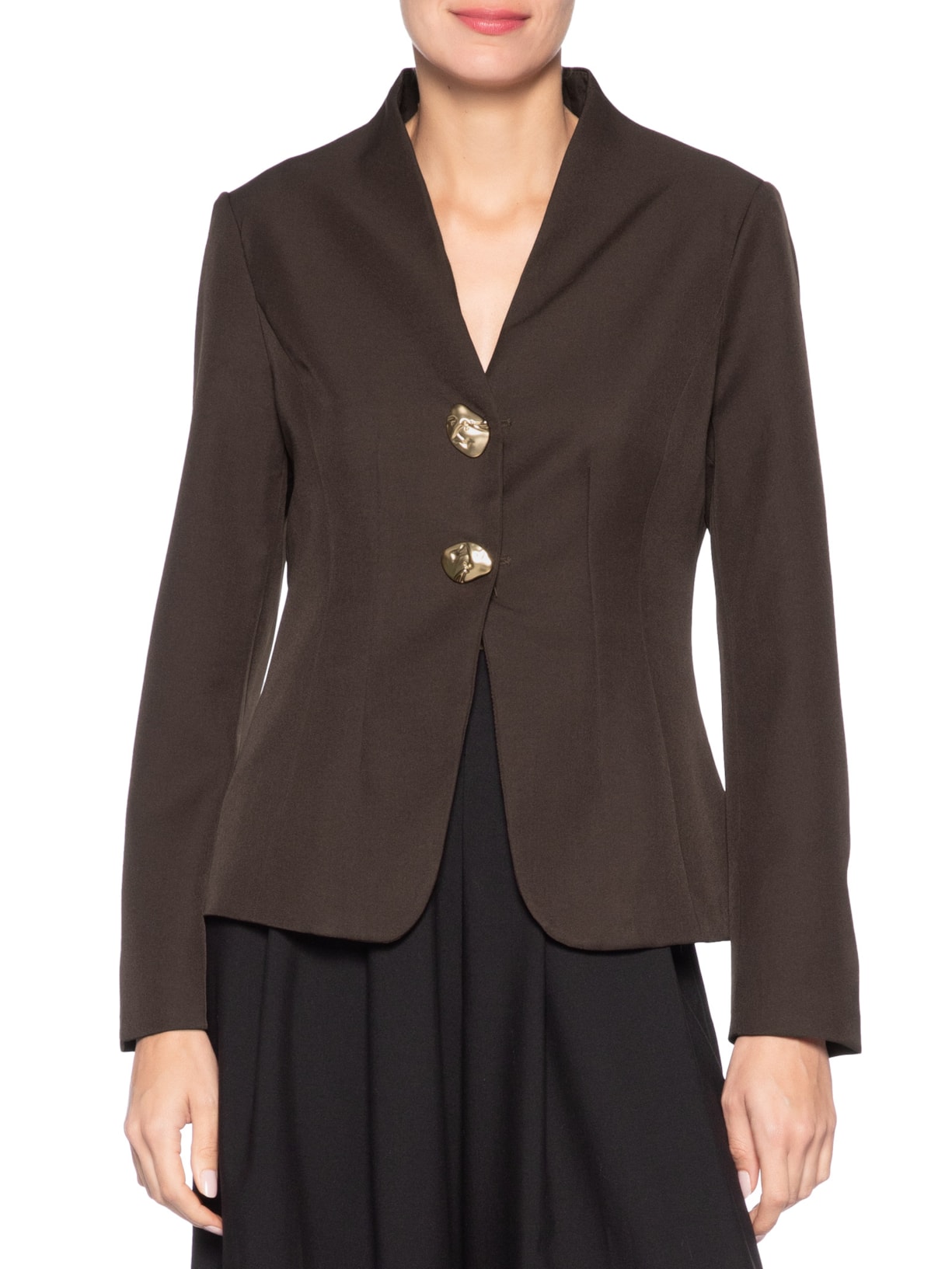 Blazer Feminino Acinturado Alfaiataria Marrom '2Essential