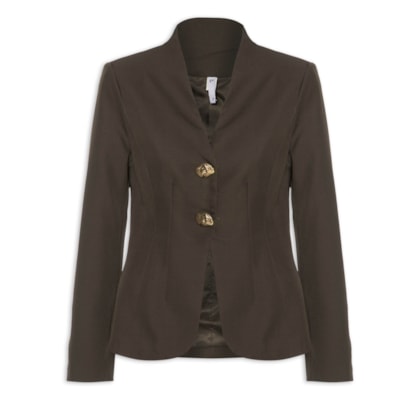 Blazer Feminino Acinturado Alfaiataria - Marrom