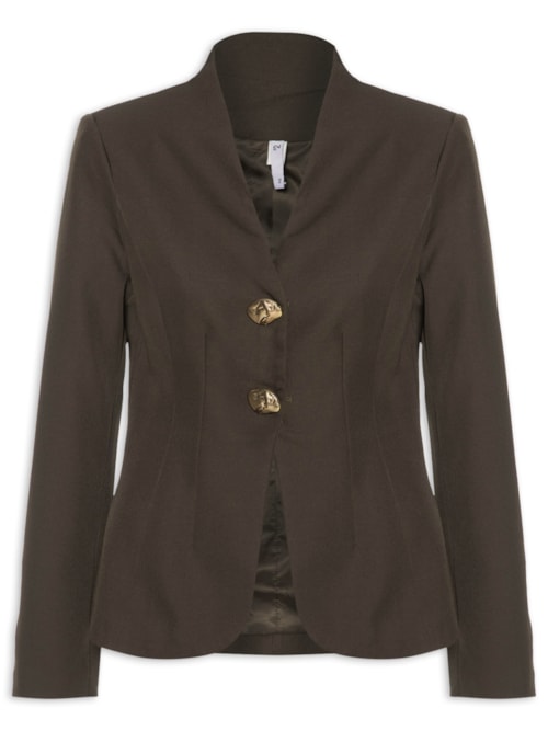 Blazer Feminino Acinturado Alfaiataria - Marrom