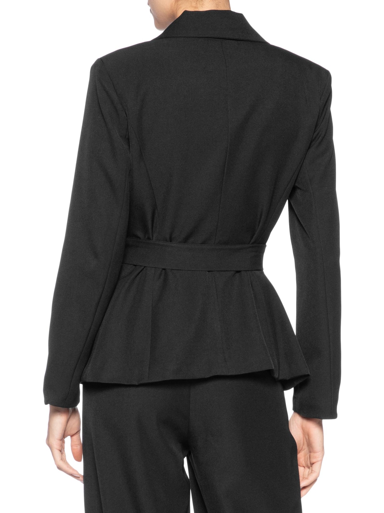 Blazer Feminino Acinturado com Faixa Preto '2Essential