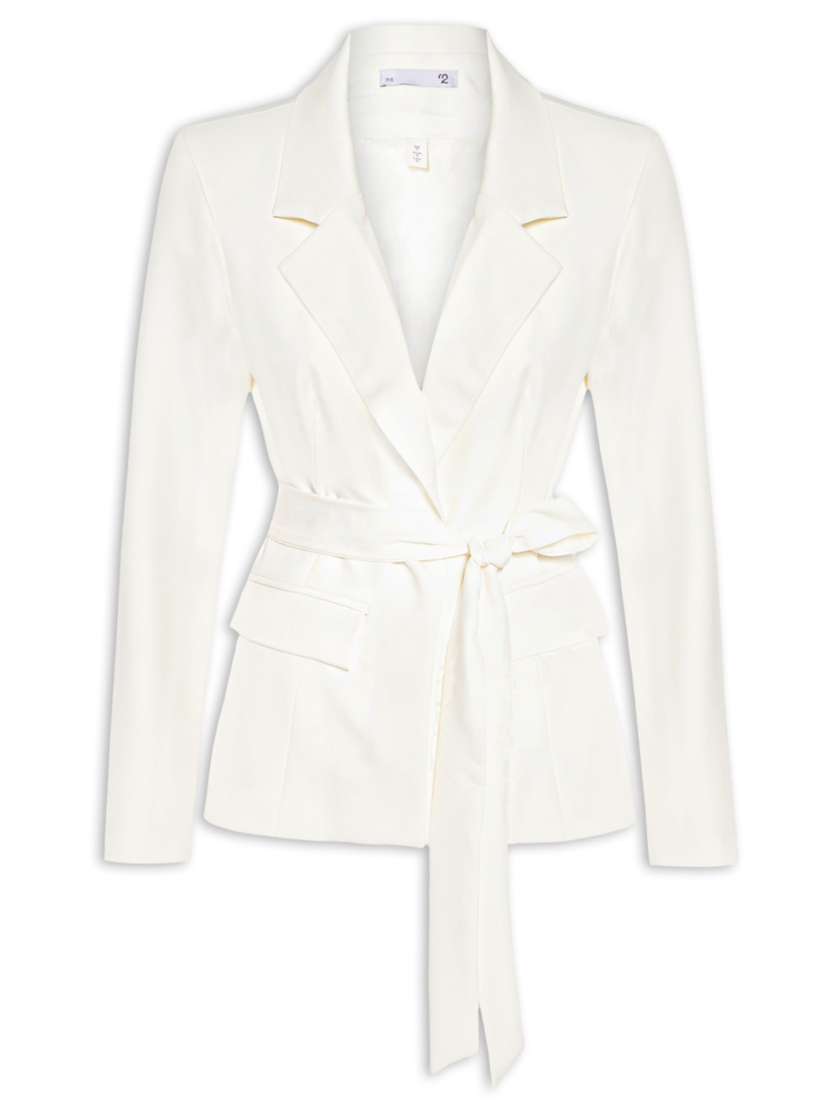 Blazer Feminino Acinturado com Faixa – Branco
