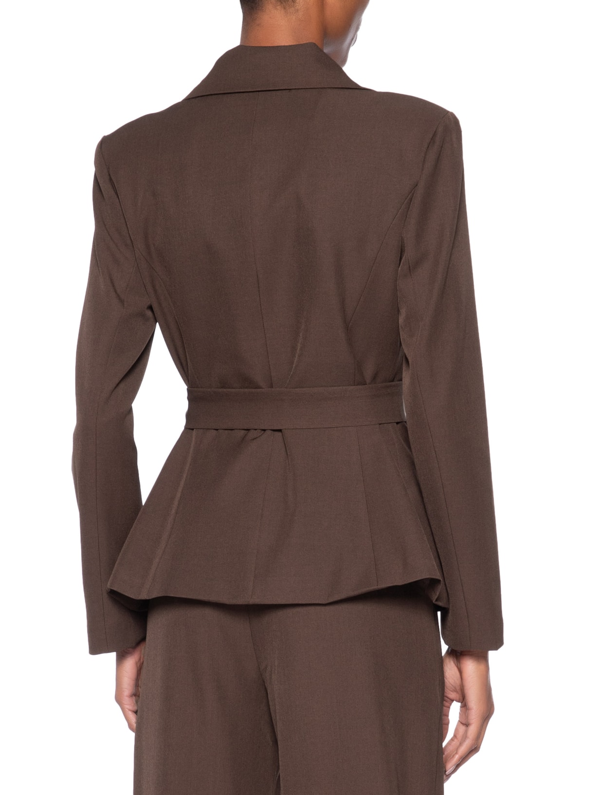Blazer Feminino Acinturado com Faixa – Marrom '2Essential
