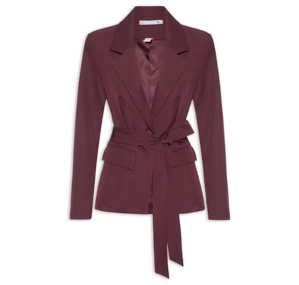 Blazer Feminino Acinturado com Faixa – Vermelho