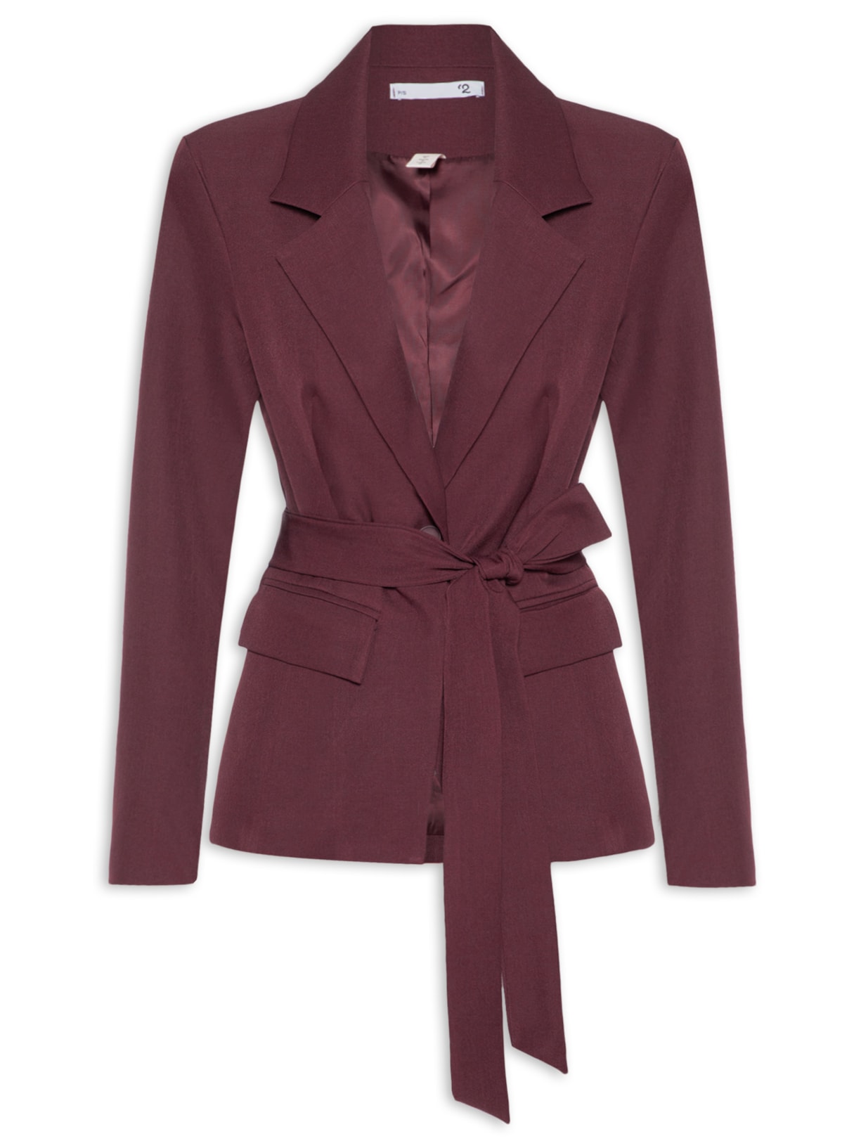 Blazer Feminino Acinturado com Faixa – Vermelho