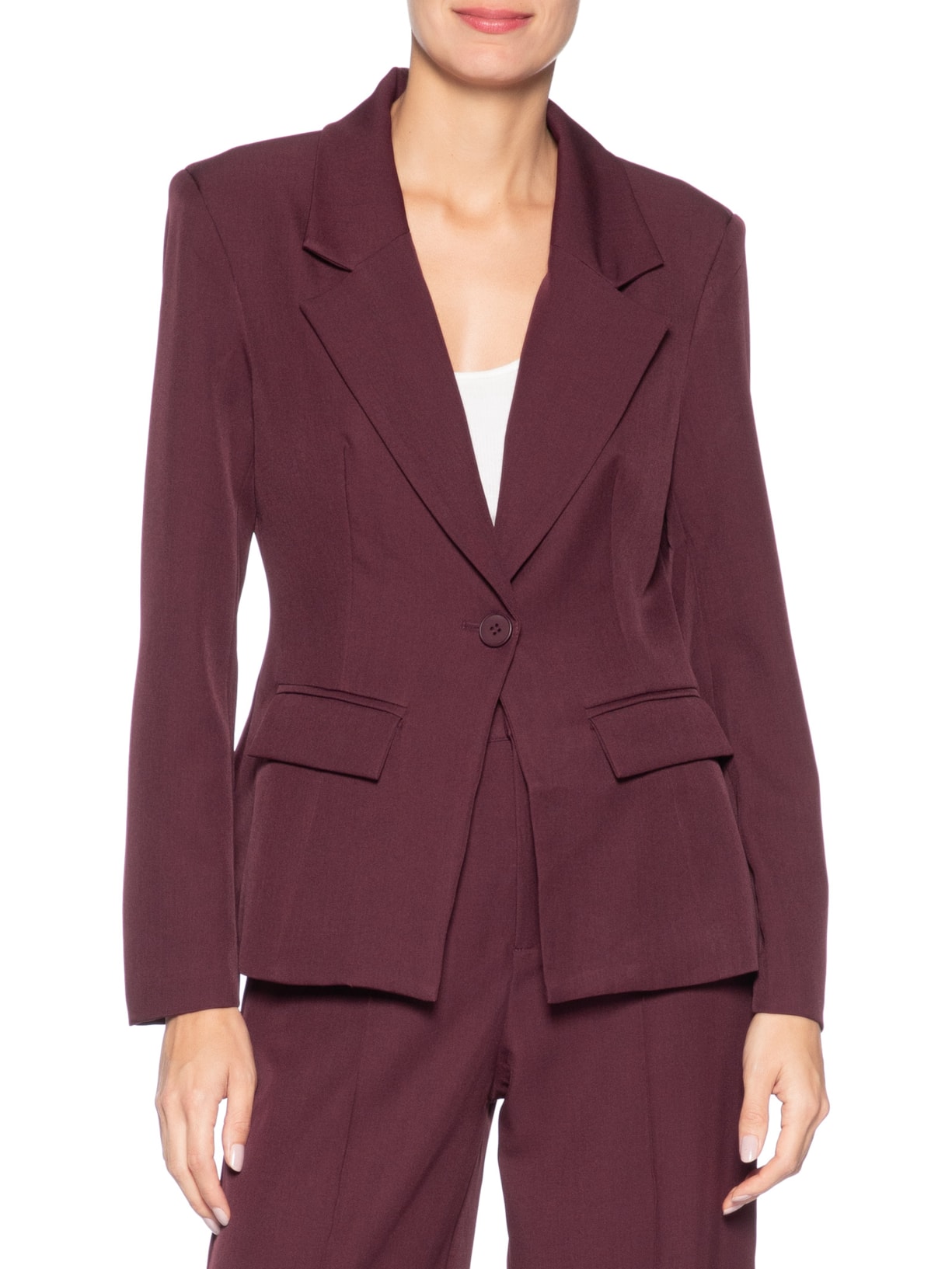 Blazer Feminino Acinturado com Faixa – Vermelho '2Essential