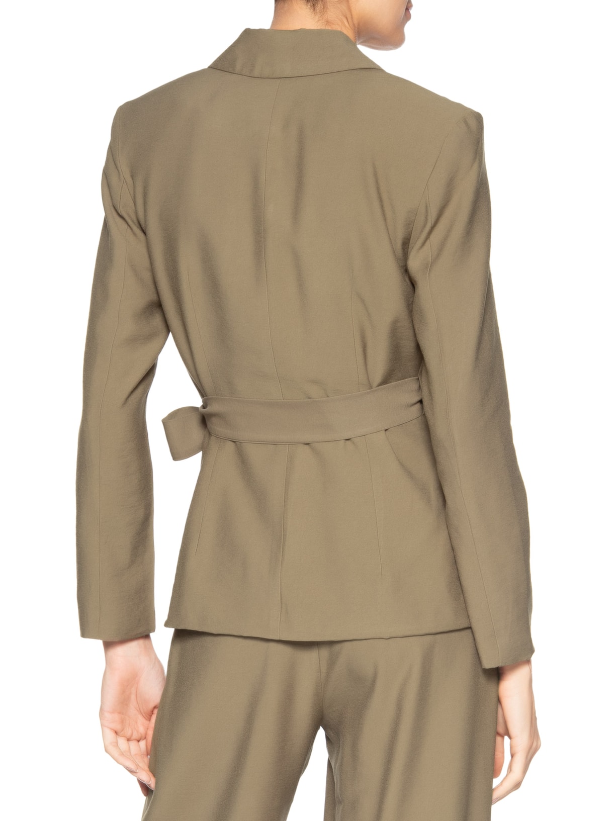 Blazer Feminino Ajustado Com Amarração Marrom '2Essential