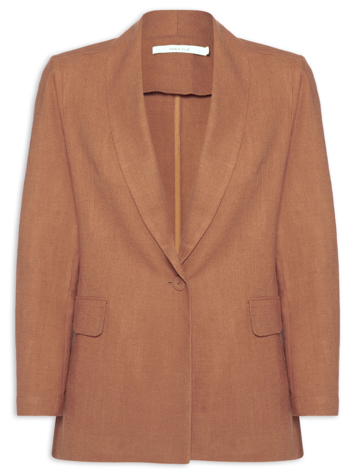 Blazer Feminino Alfaiataria Bolso Frontal - Marrom