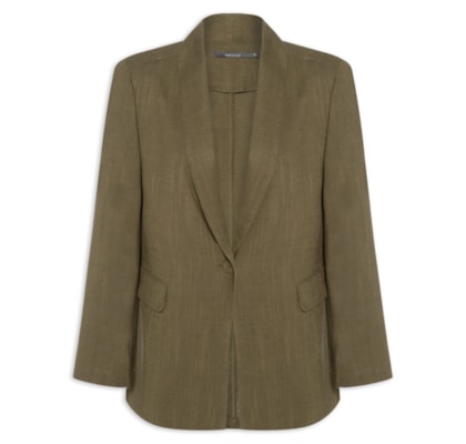 Blazer Feminino Alfaiataria Bolso Frontal - Marrom
