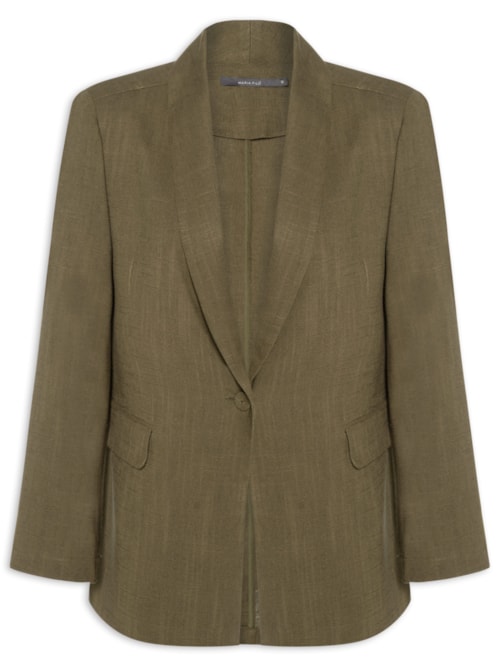 Blazer Feminino Alfaiataria Bolso Frontal - Marrom