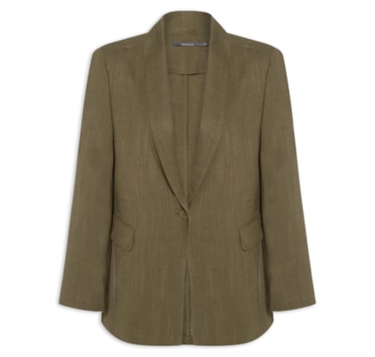 Blazer Feminino Alfaiataria Bolso Frontal - Marrom