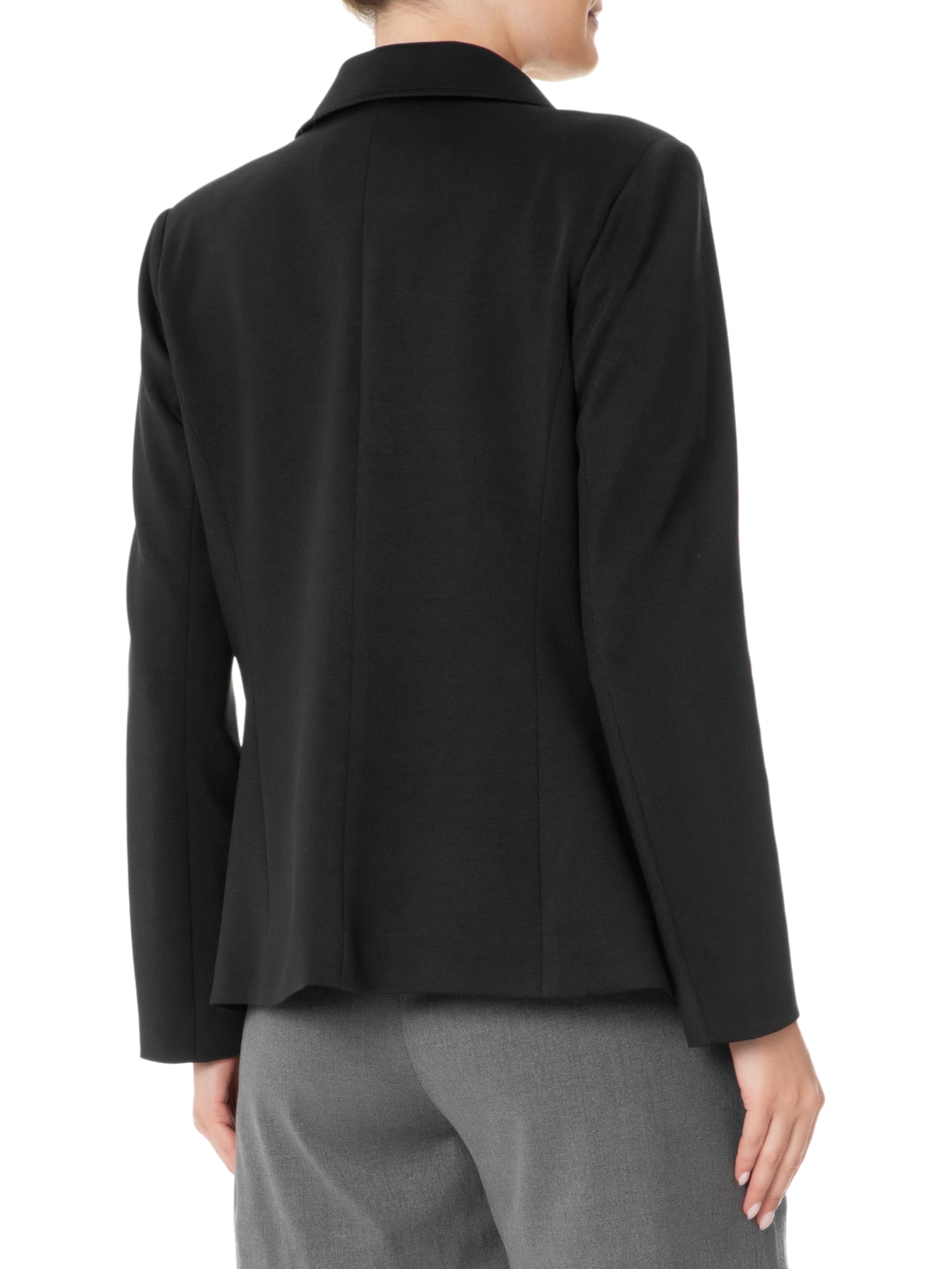 Blazer Feminino Alfaiataria Com Bolsos Frontais Preto Basiq