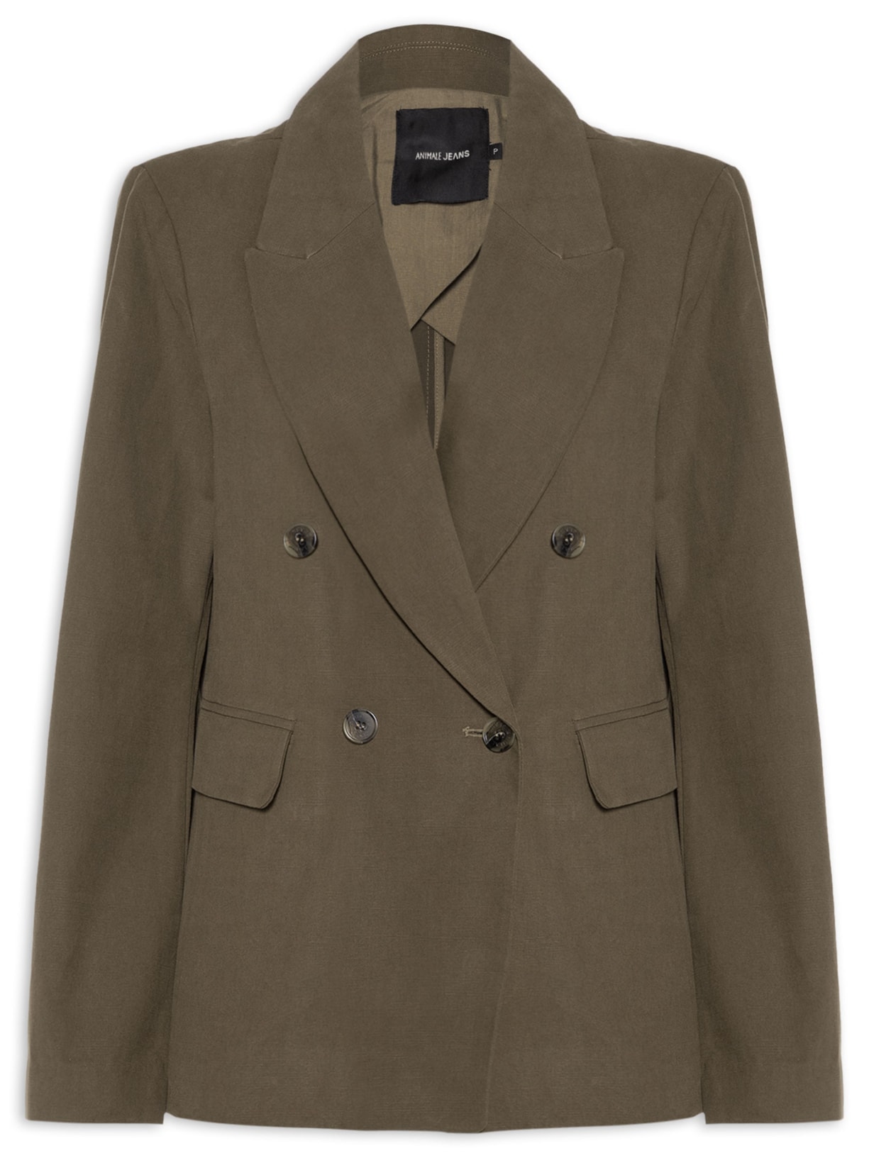 Blazer Feminino Alfaiataria Com Botões Marrom Animale Jeans
