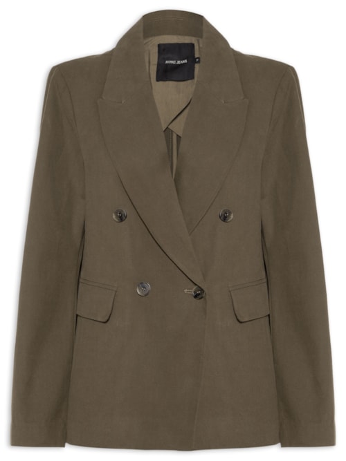 Blazer Feminino Alfaiataria Com Botões - Marrom