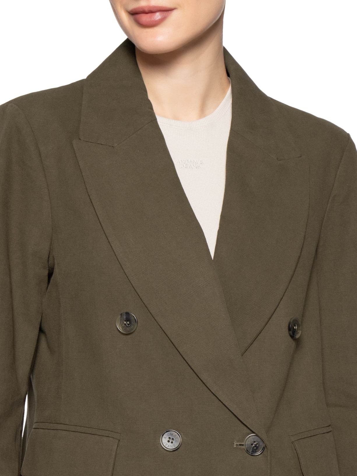 Blazer Feminino Alfaiataria Com Botões Marrom Animale Jeans
