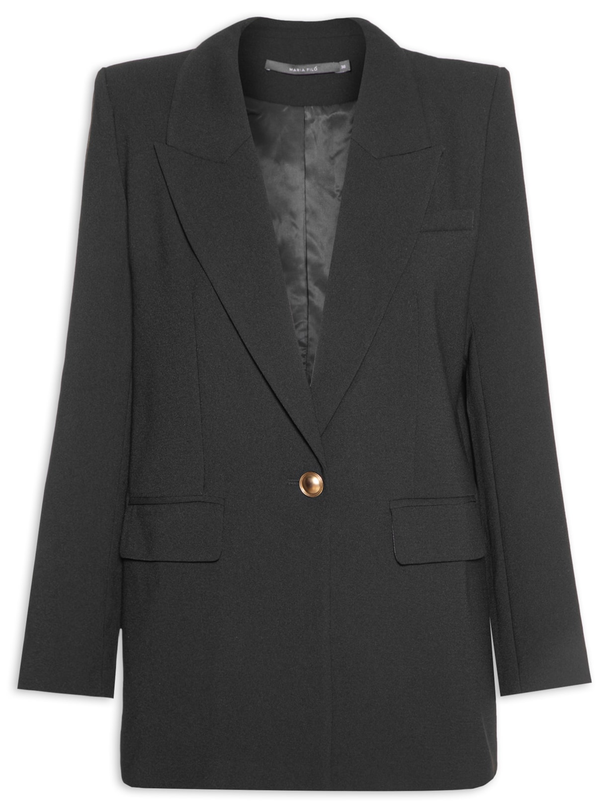 Blazer Feminino Alfaiataria Crepe - Preto