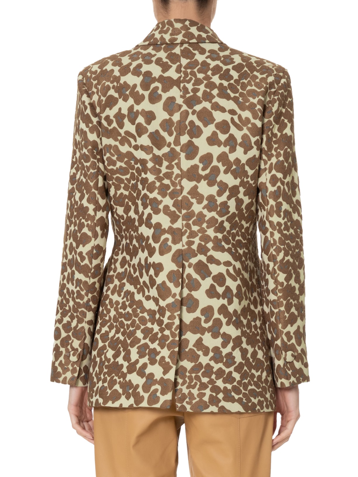 Blazer Feminino Alfaiataria Estampa Onça Jacquard Animal Print Animale