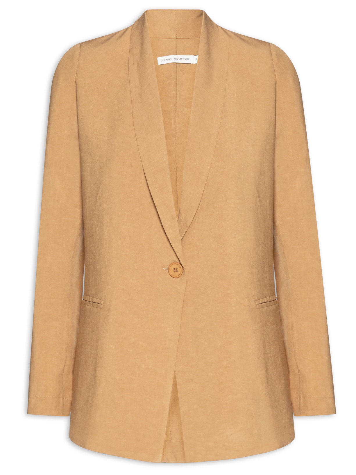 Blazer Feminino Alfaiataria Gola Virada - Marrom