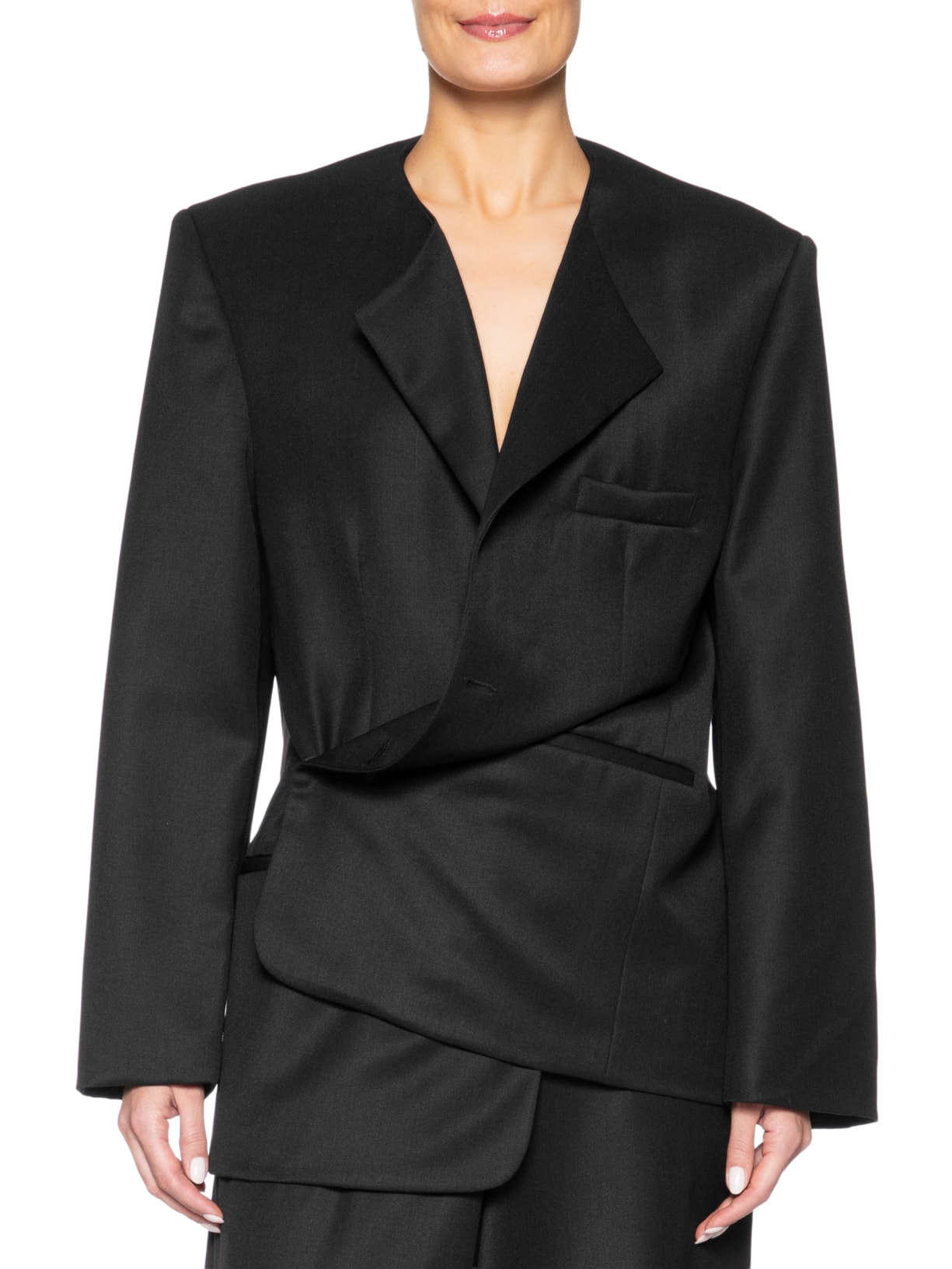Blazer Feminino Alfaiataria Lã Preto Galavote