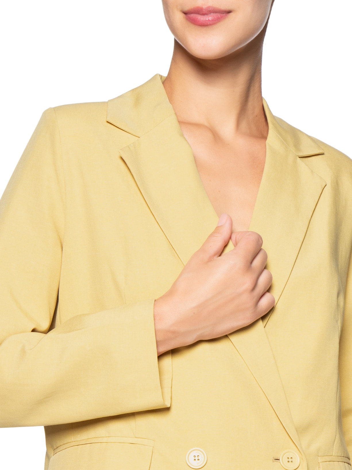 Blazer Feminino Alfaiataria Marieta – Amarelo Animale Jeans