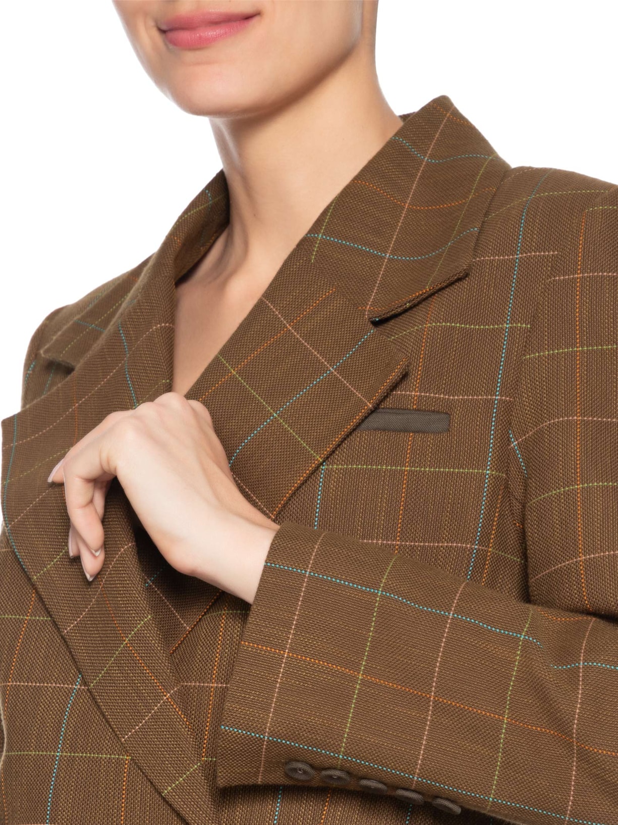 Blazer Feminino Alfaiataria Plus Bia Marrom Nk