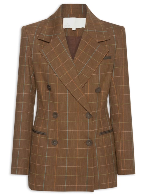 Blazer Feminino Alfaiataria Plus Bia - Marrom