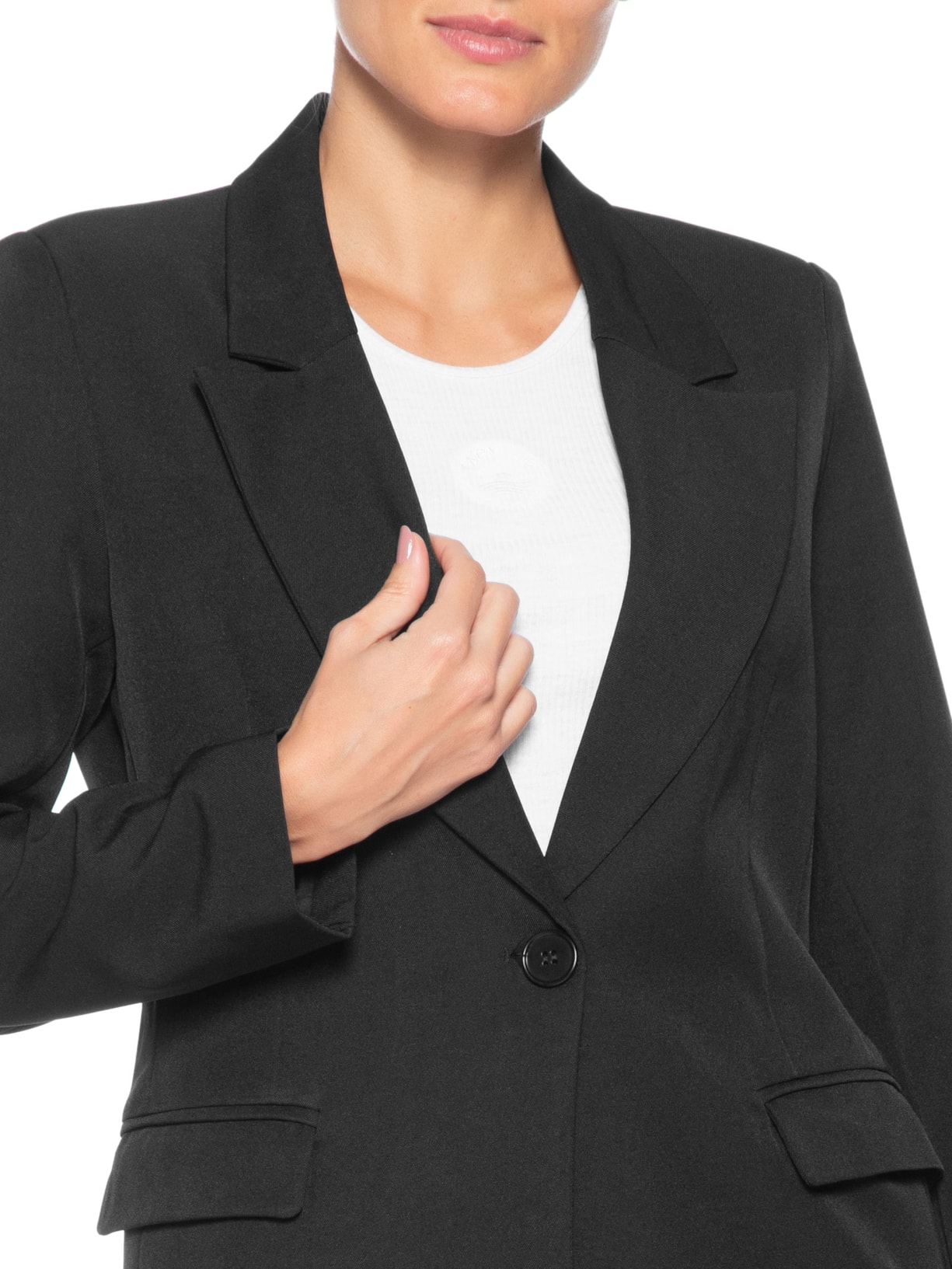 Blazer Feminino Alfaiataria Preto Market 33