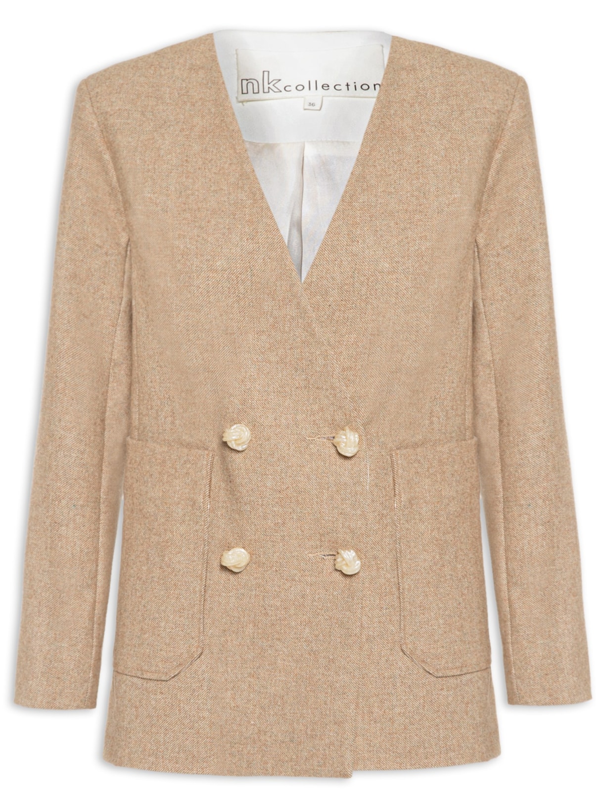 Blazer Feminino Alfaiataria Wool Jade - Bege
