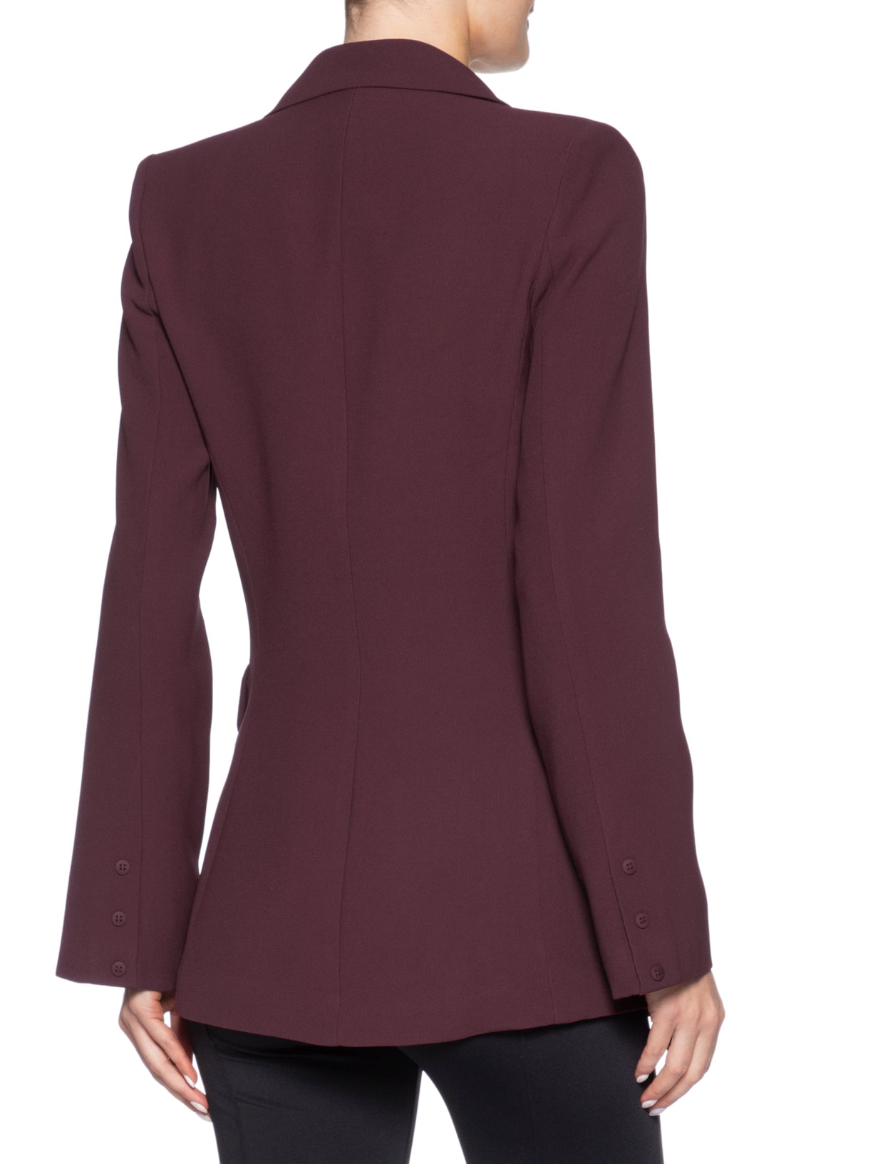 Blazer Feminino Alongado Com Ombreiras Em Crepe Roxo '2Essential