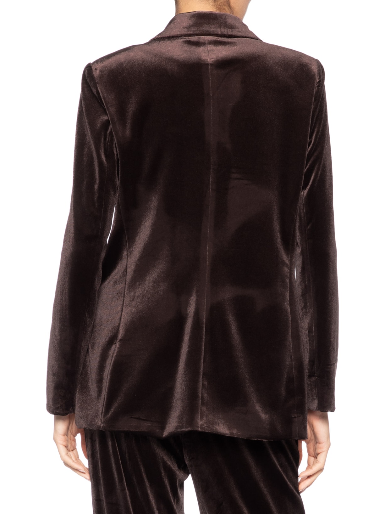 Blazer Feminino Alongado em Veludo – Marrom '2Essential