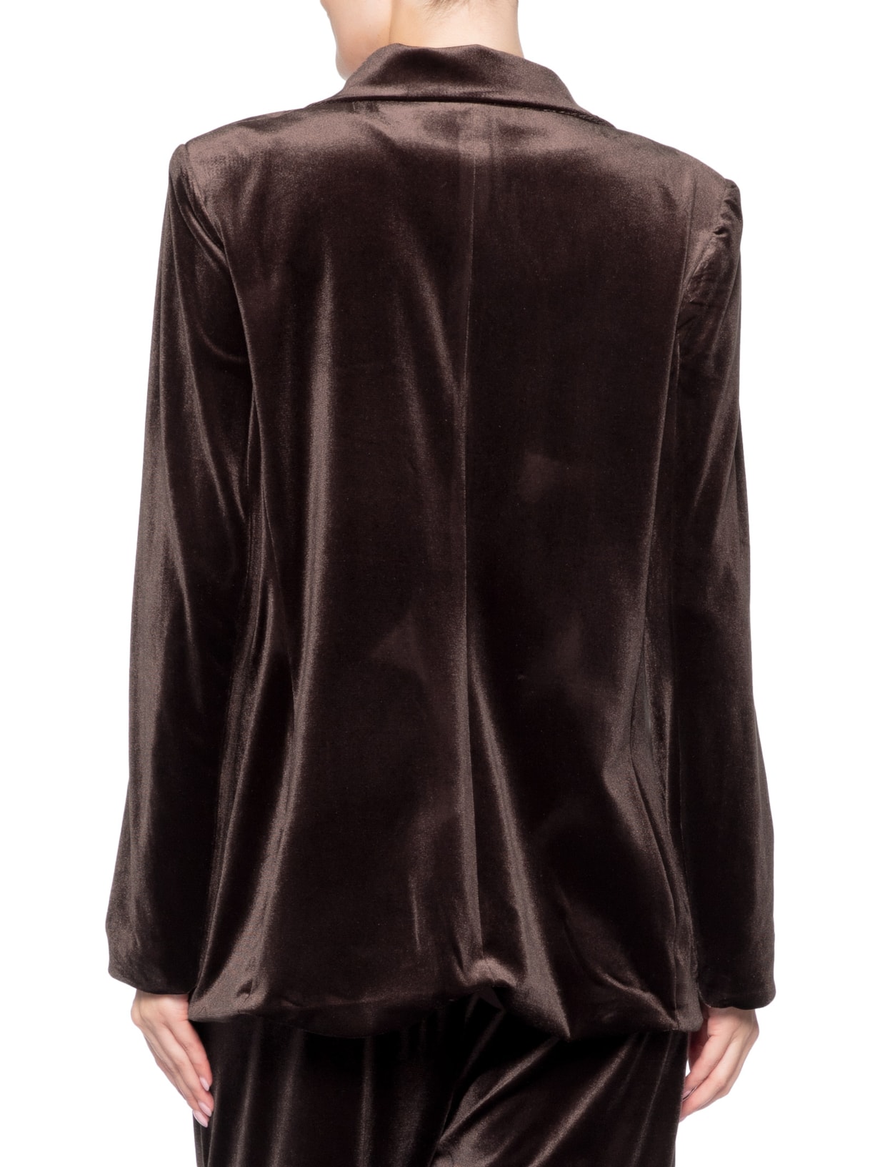 Blazer Feminino Alongado em Veludo – Marrom '2Essential