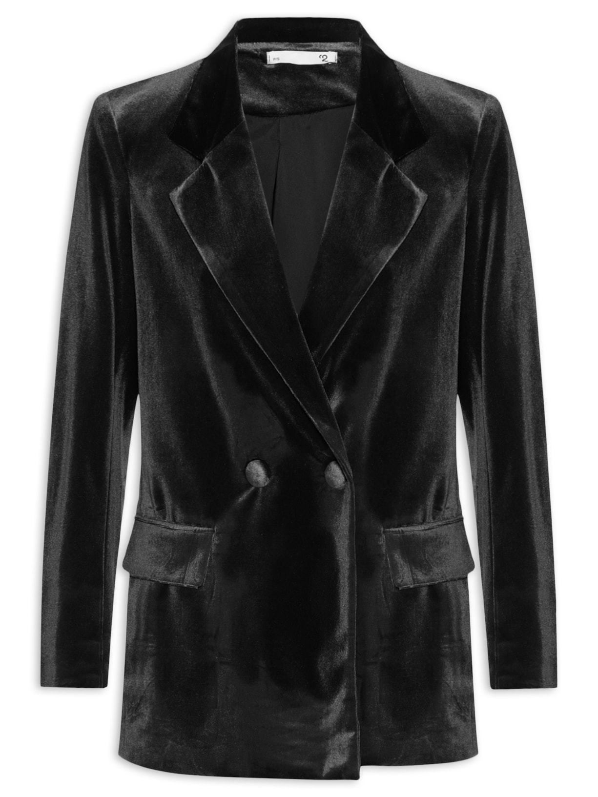 Blazer Feminino Alongado em Veludo – Preto