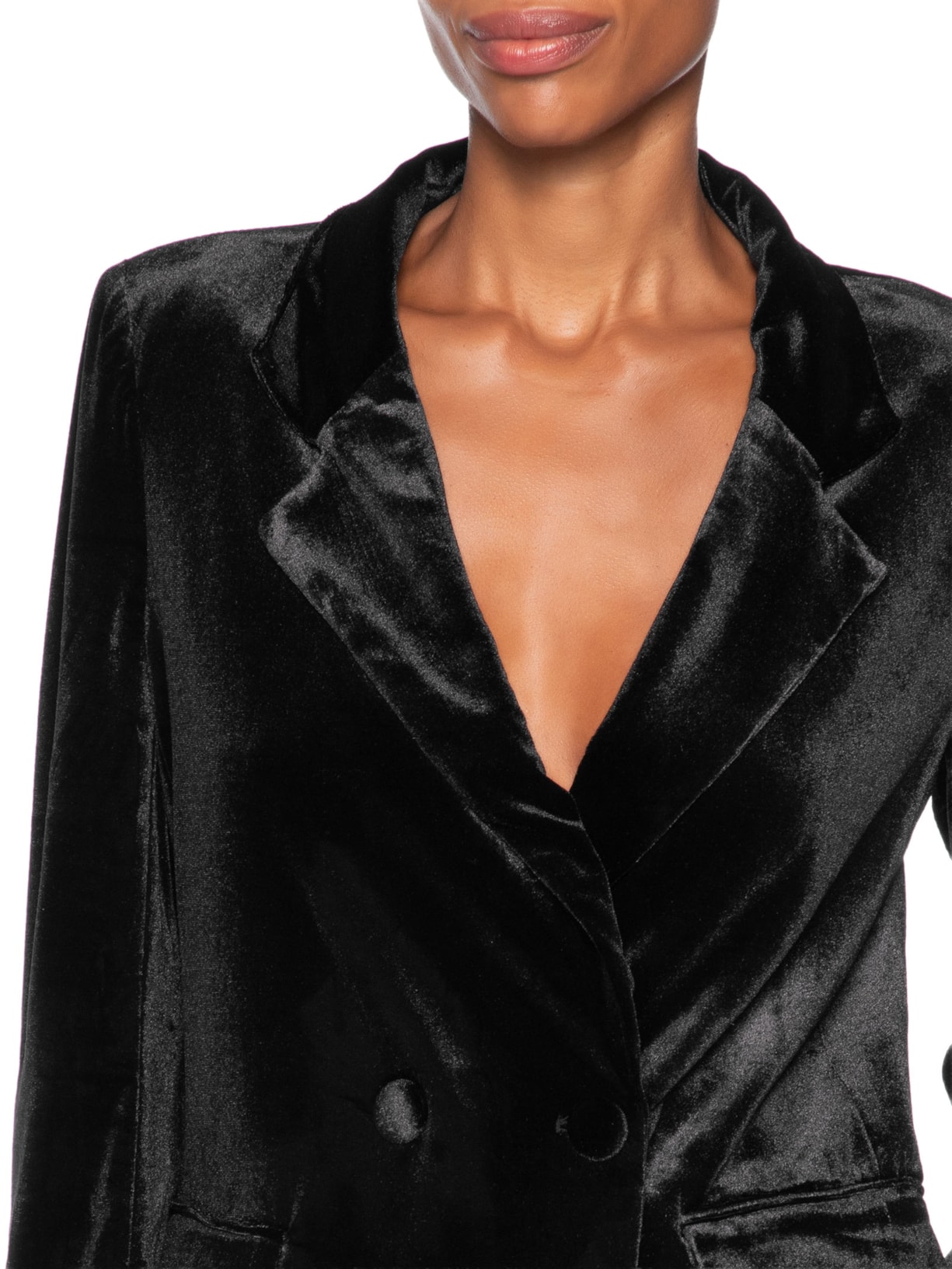 Blazer Feminino Alongado em Veludo – Preto '2Essential