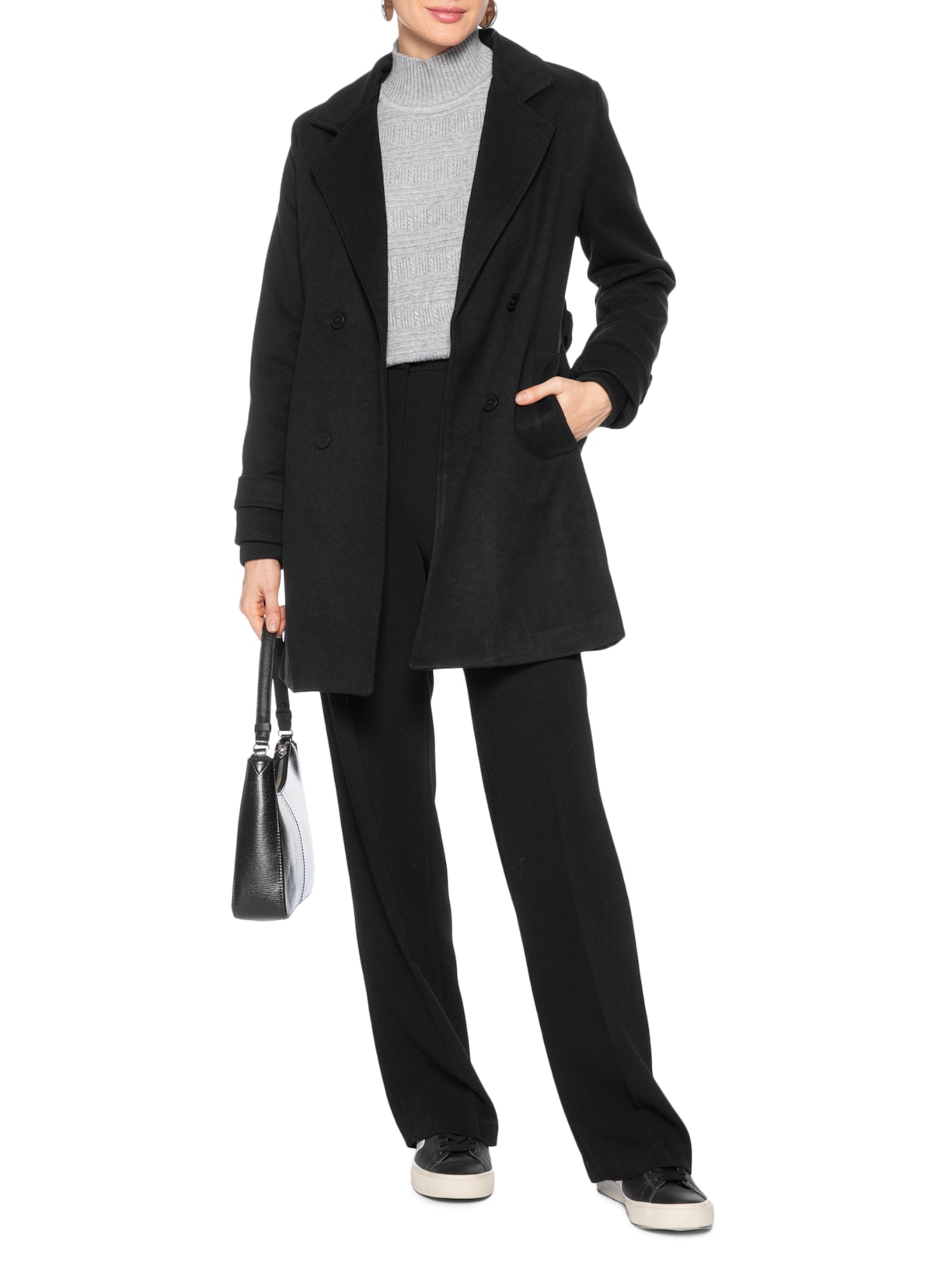 Blazer Feminino Alongado Preto Basiq