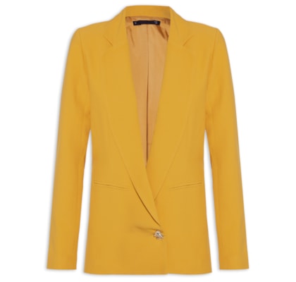 Blazer Feminino Alongando Em Crepe - Amarelo 