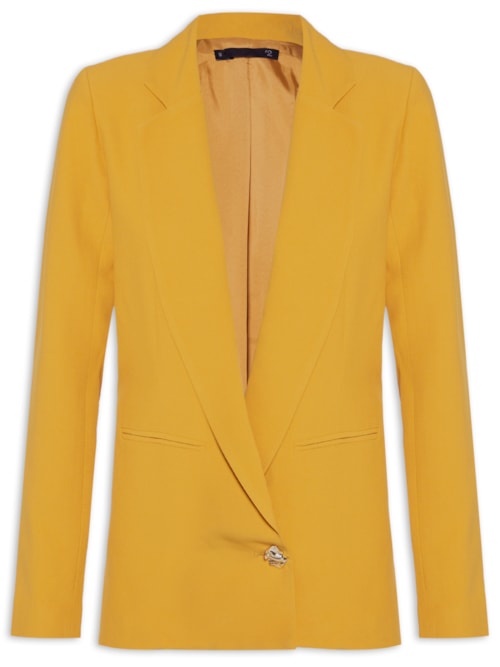Blazer Feminino Alongando Em Crepe - Amarelo