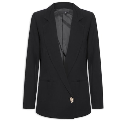 Blazer Feminino Alongando Em Crepe - Preto 