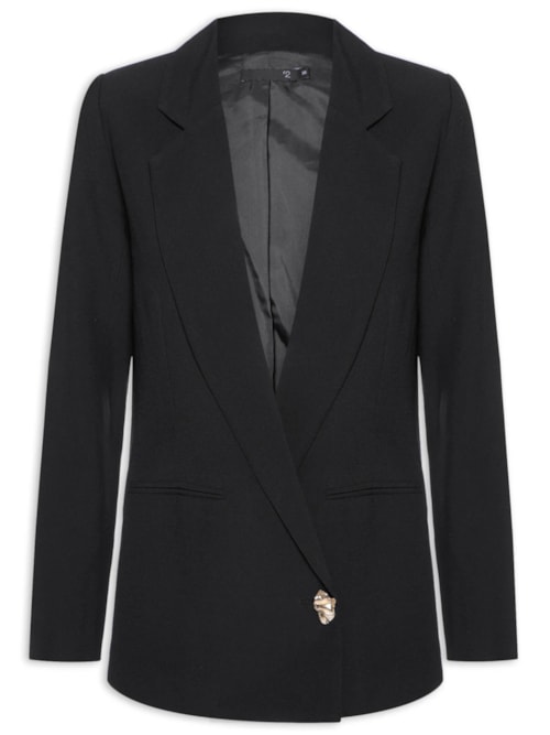 Blazer Feminino Alongando Em Crepe - Preto