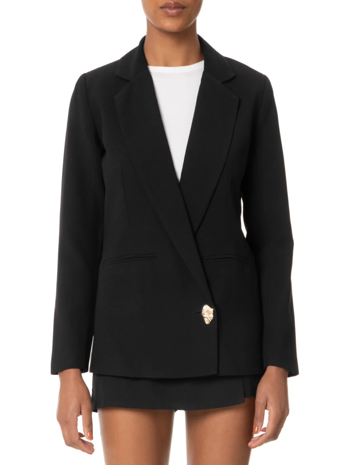 Blazer Feminino Alongando Em Crepe Preto  '2Essential
