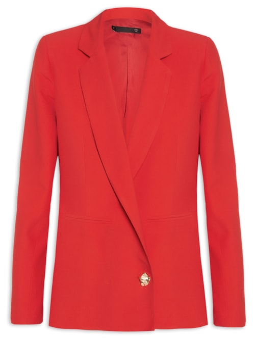 Blazer Feminino Alongando Em Crepe - Vermelho