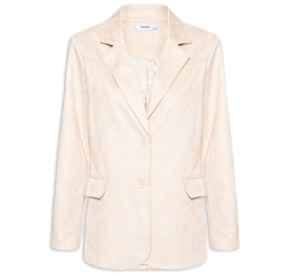 Blazer Feminino Aveludado - Bege