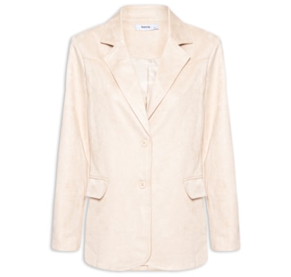 Blazer Feminino Aveludado - Bege